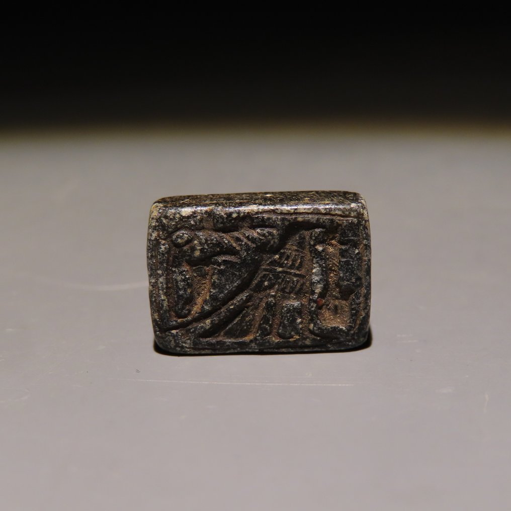 Antico Egitto Steatite Sigillo. Periodo Tardo 664-332 a.C. Lunghezza 1,7 cm. #4.3