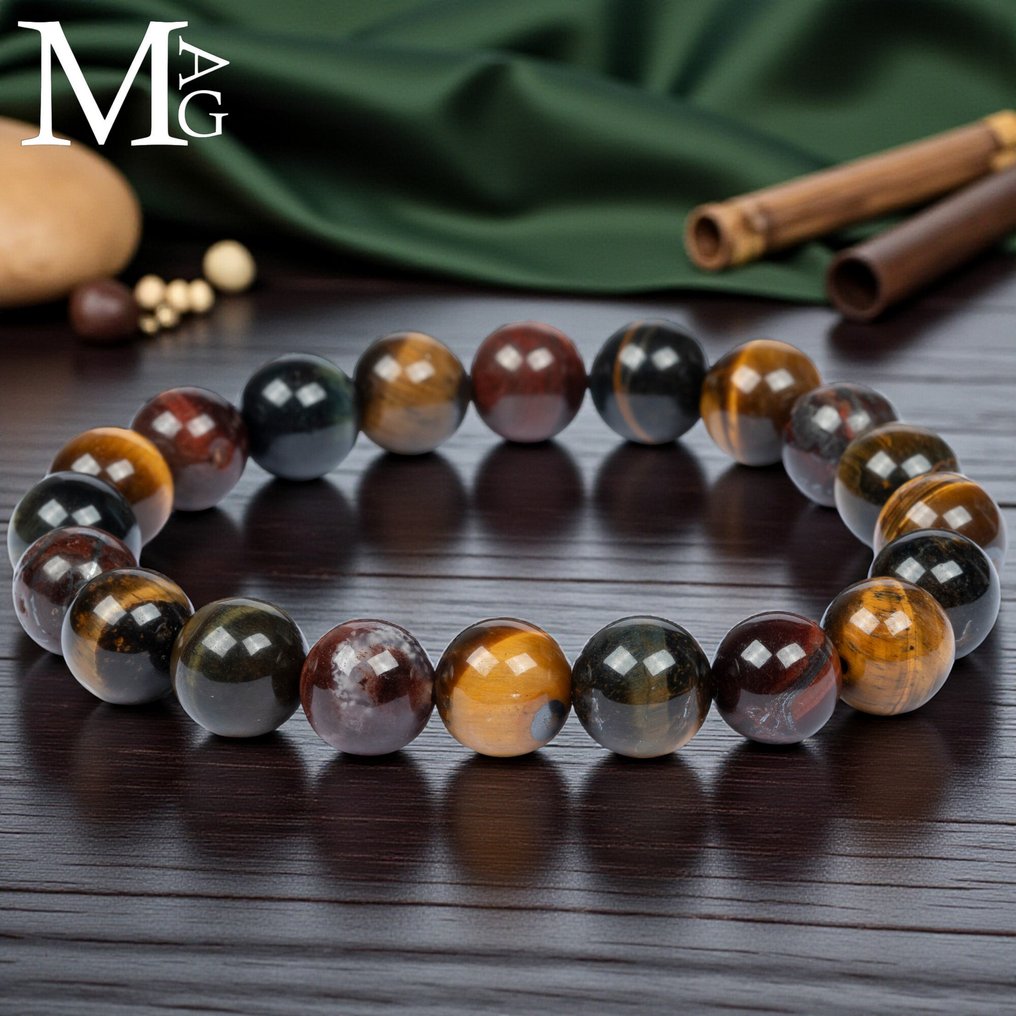 Yellow Tiger's Eye, Tiger Iron, and Hawk's Eye - Height: 200 mm - Width: 10 mm- 33 g #1.0