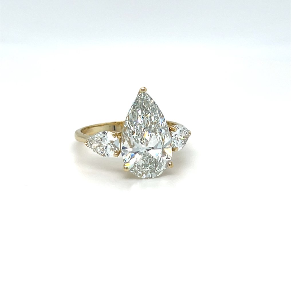 Zonder minimumprijs - Ring - 14 karaat Geel goud - 5.02ct. tw. Diamant (Lab-grown) - Diamant #1.0