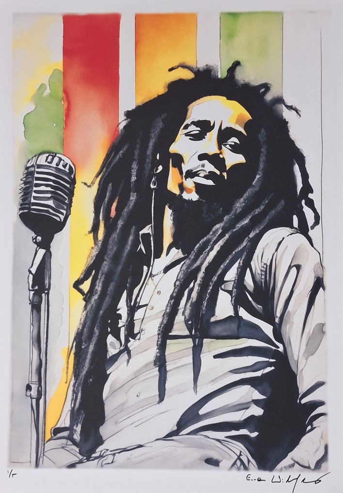 Bob Marley by Emma Wildfang - Watercolor Edition - Fine Art High-Quality - Begrænset udgave - 2025 #4.3