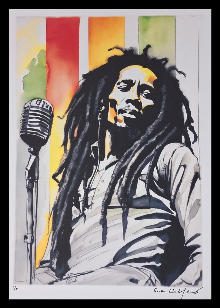 Bob Marley by Emma Wildfang - Watercolor Edition - Fine Art High-Quality - Begrænset udgave - 2025 #1.0