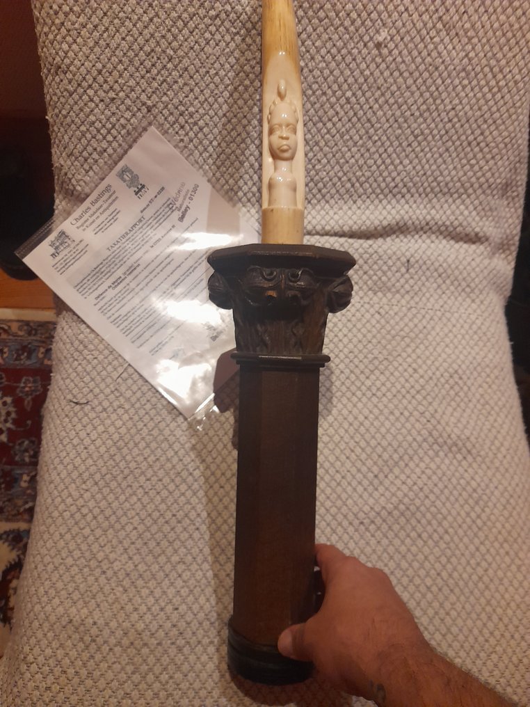 Θαλάσσιος ίππος Δόντι - Morse - carved - with proof of legal origin - 30 cm - 4 cm - 5 cm- CITES Προσάρτημα ΙΙΙ - Παράρτημα Γ στην ΕΕ -  (1) #1.0