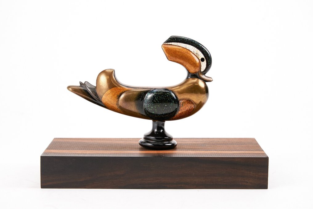 Sculpture of a Duck (鴛鴦飾) - Nakazato Toshikatsu (中里壽克) - Άγαλμα Γυαλισμένο ξύλο - Ιαπωνία #1.0