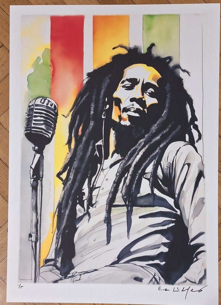 Bob Marley by Emma Wildfang - Watercolor Edition - Fine Art High-Quality - Begrænset udgave - 2025 #3.2