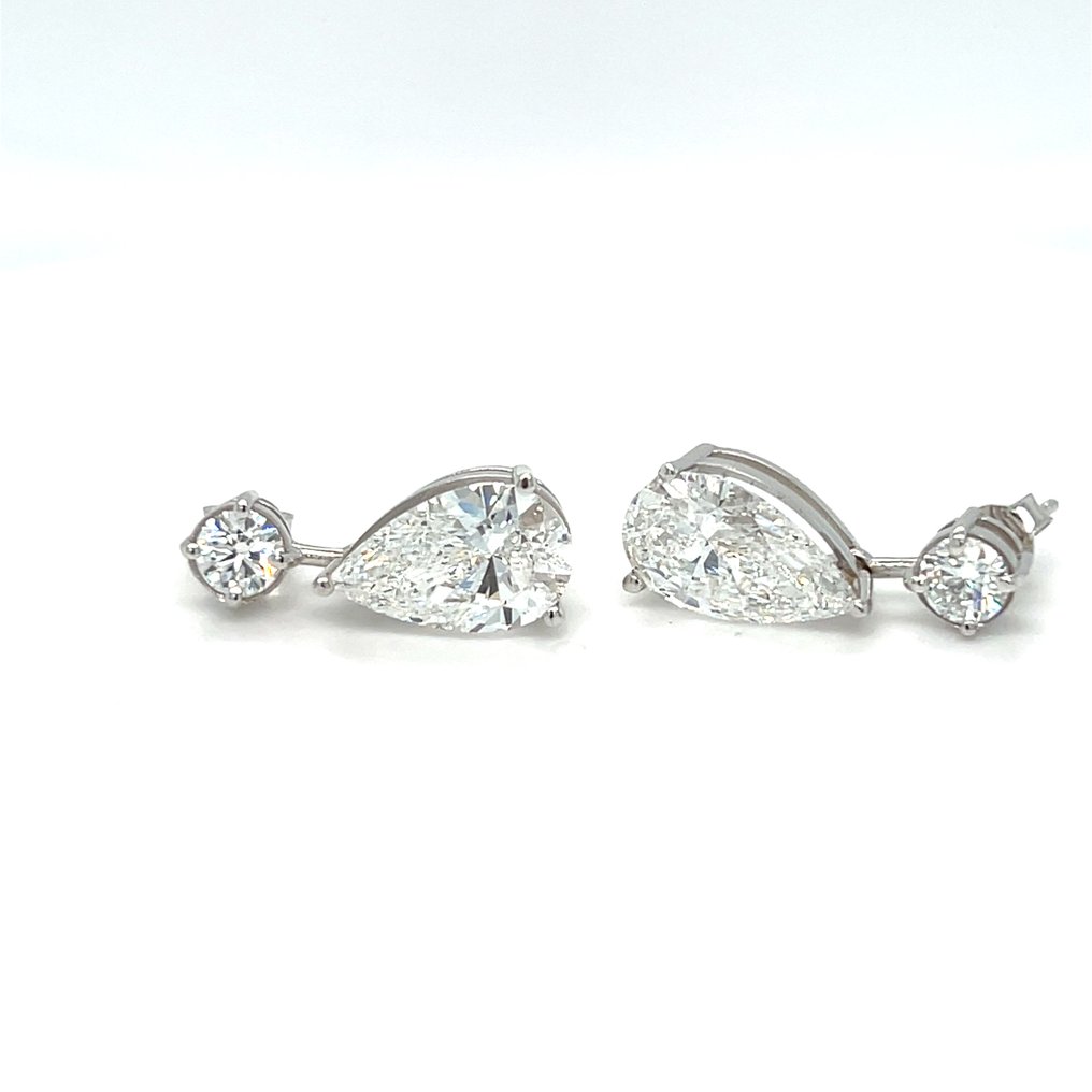 Σκουλαρίκια - 14 καράτια Λευκός χρυσός -  8.14ct. tw. Διαμάντι (Εργαστηριακής καλλιέργειας) - Διαμάντι #2.1