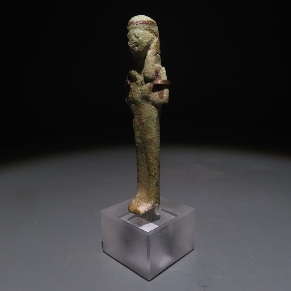 Ancient Egyptian Faience Ushebti. Third Intermediate Period, 1070-650 BC. 7.5 cm height. #2.1