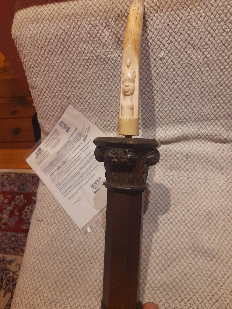 Θαλάσσιος ίππος Δόντι - Morse - carved - with proof of legal origin - 30 cm - 4 cm - 5 cm- CITES Προσάρτημα ΙΙΙ - Παράρτημα Γ στην ΕΕ -  (1) #2.1