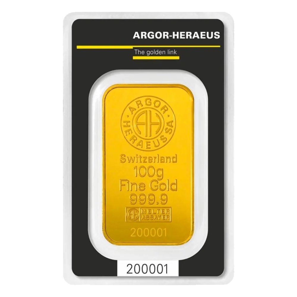 100 grammi - Oro - 9999 Gold Bar Argor Heraeus (In Assay) - Sigillato #1.0