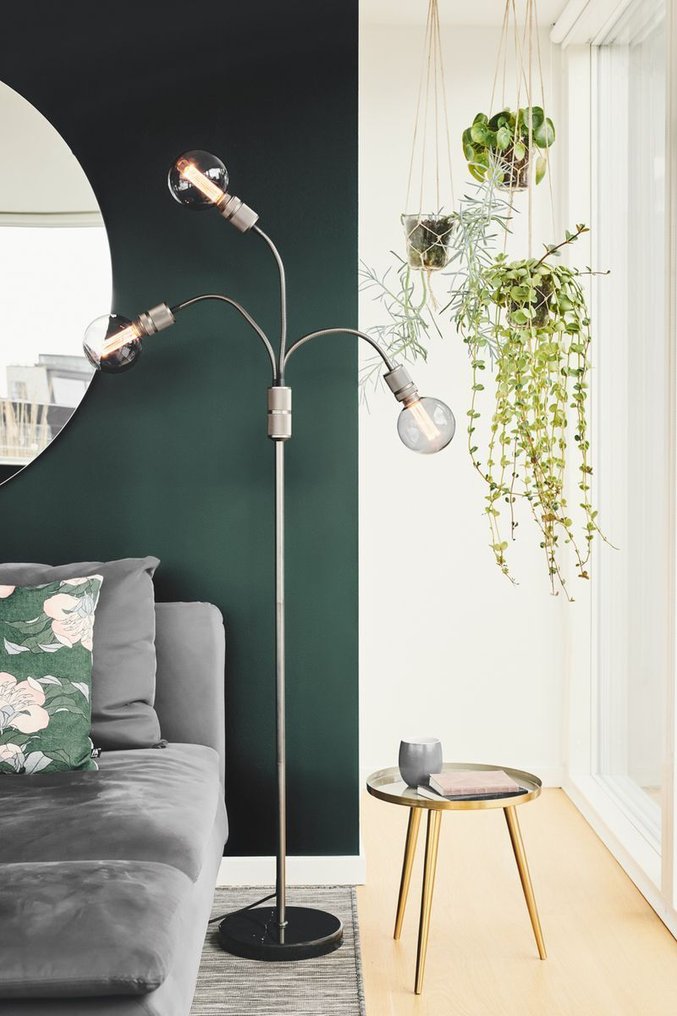 Halo Design - Gulvlampe - Halo gulvlampe 3 Gun svart/marmor - Metall, Marmor #1.0