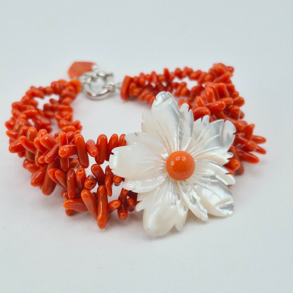 Blodkoral - Sølv - Armbånd - CORALLO MEDITERRANEO #1.0