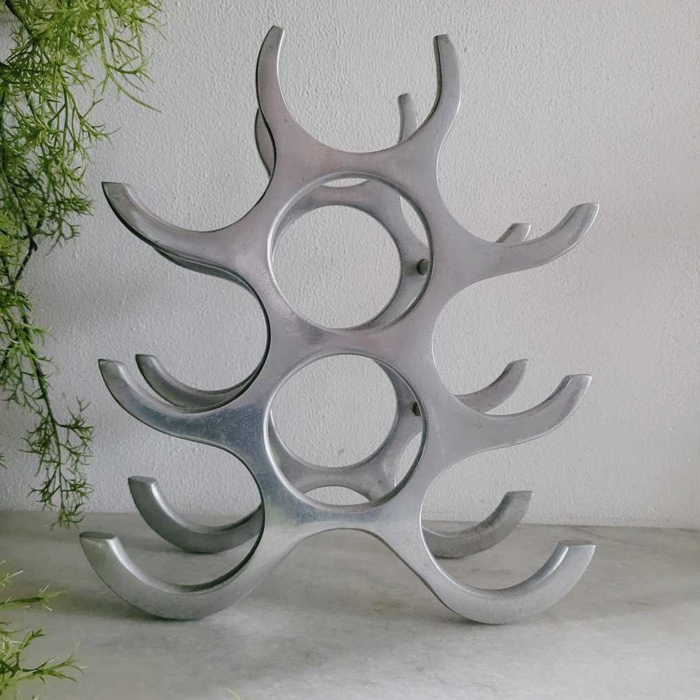 Michael Noll - Ράφι κρασιού - 9 μπουκάλια - Λείανση αλουμινίου #1.0