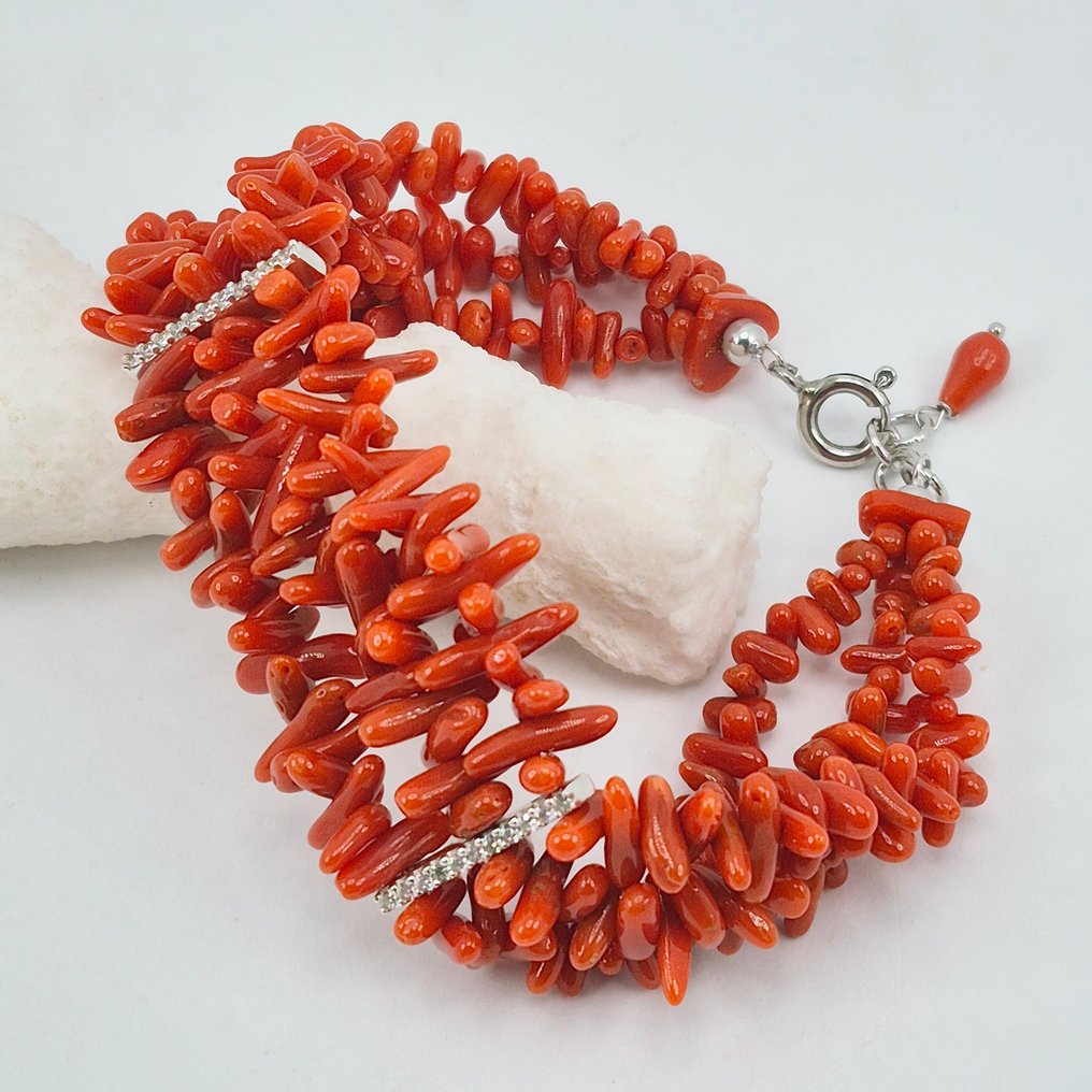 Corallo di sangue - Argento - Bracciale - CORALLO MEDITERRANEO #1.0
