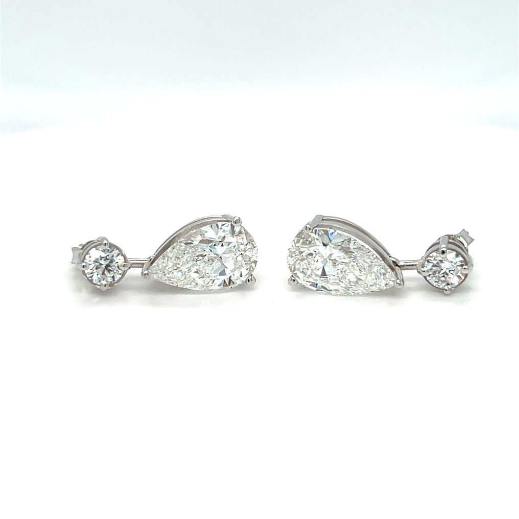 Σκουλαρίκια - 14 καράτια Λευκός χρυσός -  8.14ct. tw. Διαμάντι (Εργαστηριακής καλλιέργειας) - Διαμάντι #1.0