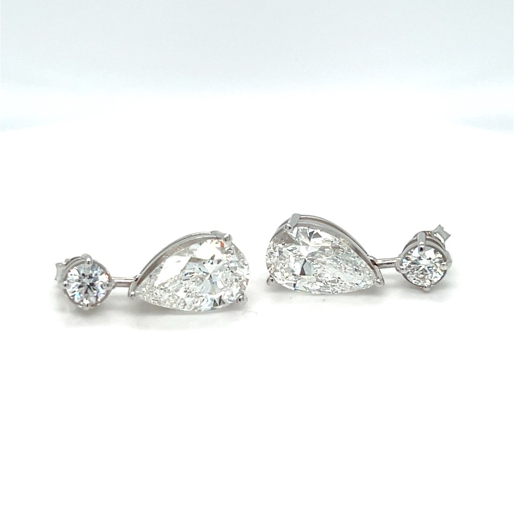 Σκουλαρίκια - 14 καράτια Λευκός χρυσός -  8.14ct. tw. Διαμάντι (Εργαστηριακής καλλιέργειας) - Διαμάντι #3.2