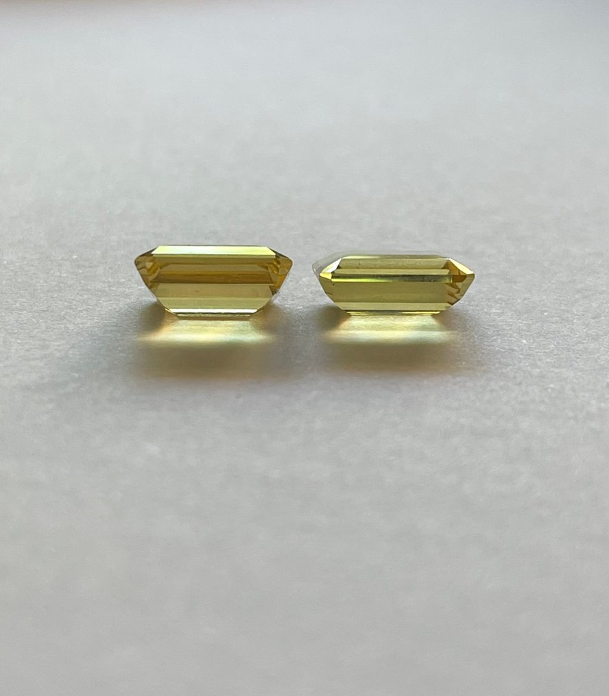 2 pcs Gul, Brun Beryll - 5.87 ct - Instituto Gemólogico Español (IGE) #3.2