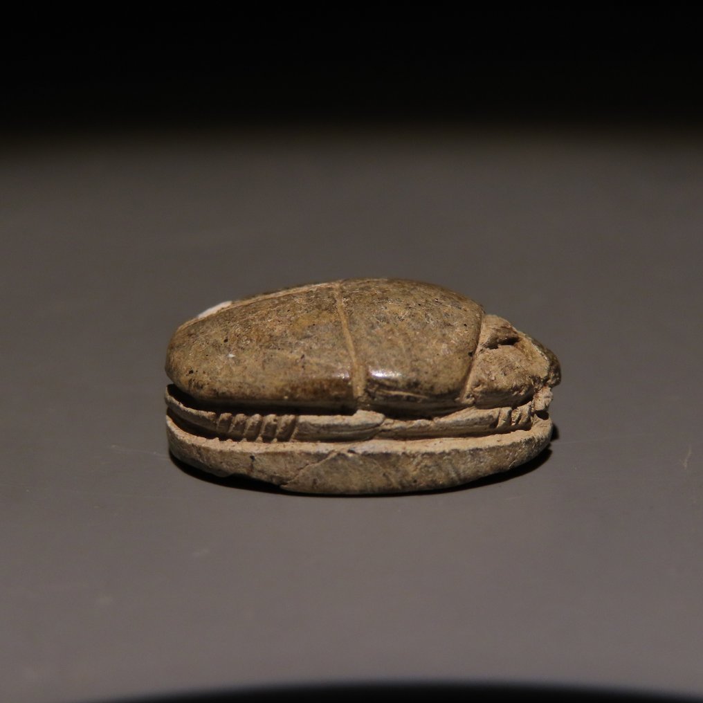 Αρχαία Αιγυπτιακή Στεατίτης Σκαραβαίος. Περίοδος των Χάξω, 1782-1570 π.Χ. μήκος 2,2 εκ. #4.3