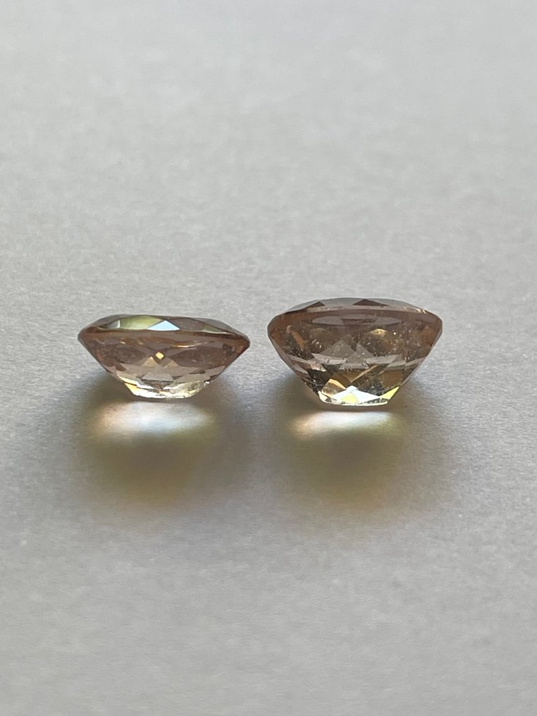 2 pcs Rózsaszín, Narancssárga Berill, Morganit - 7.34 ct - Instituto Gemólogico Español (IGE) #3.2
