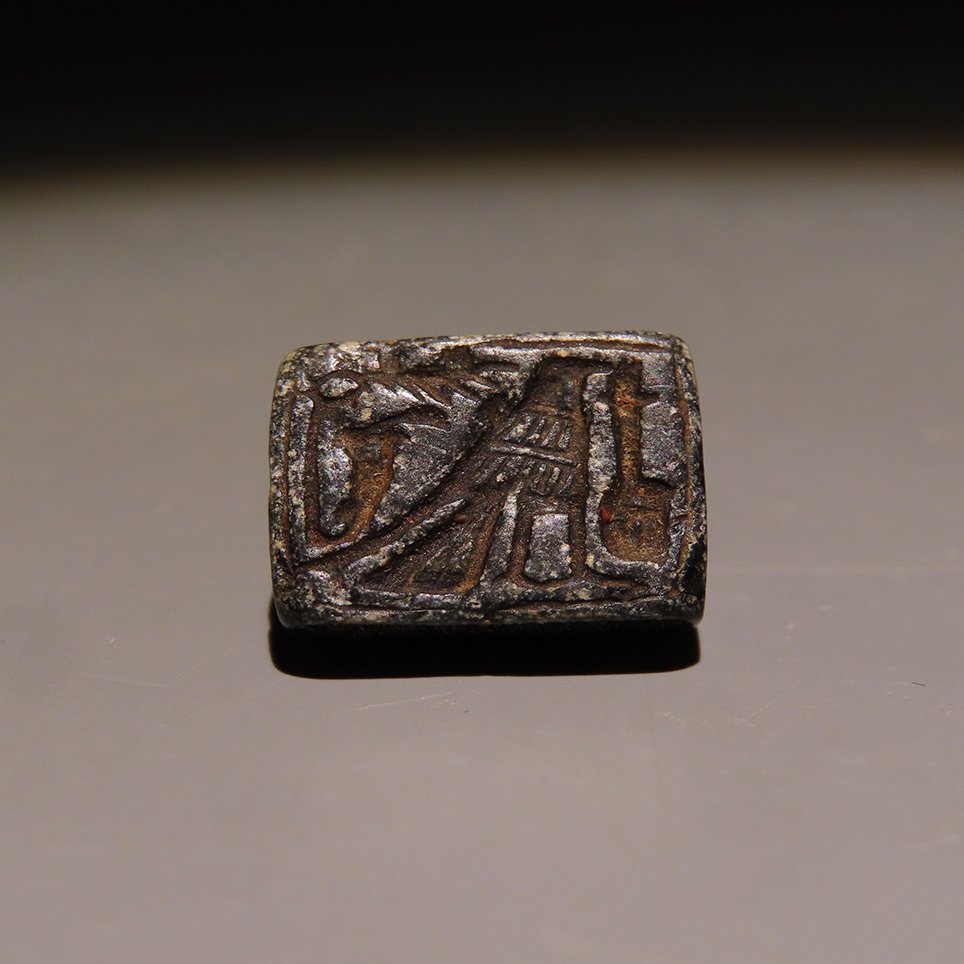 Antico Egitto Steatite Sigillo. Periodo Tardo 664-332 a.C. Lunghezza 1,7 cm. #1.0