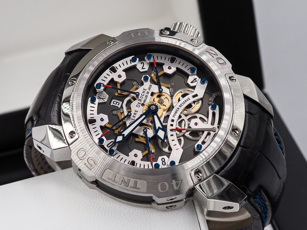 Pierre DeRoche - TNT Royal Retro - BRAND NEW * Power Reserve * Titanium * Jumping Seconds * Automatic * - Férfi - 2025 #4.3