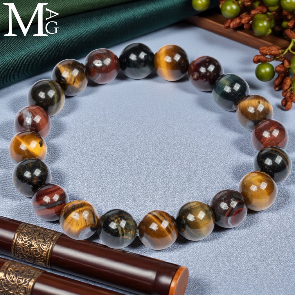 Yellow Tiger's Eye, Tiger Iron, and Hawk's Eye - Height: 200 mm - Width: 10 mm- 33 g #3.2