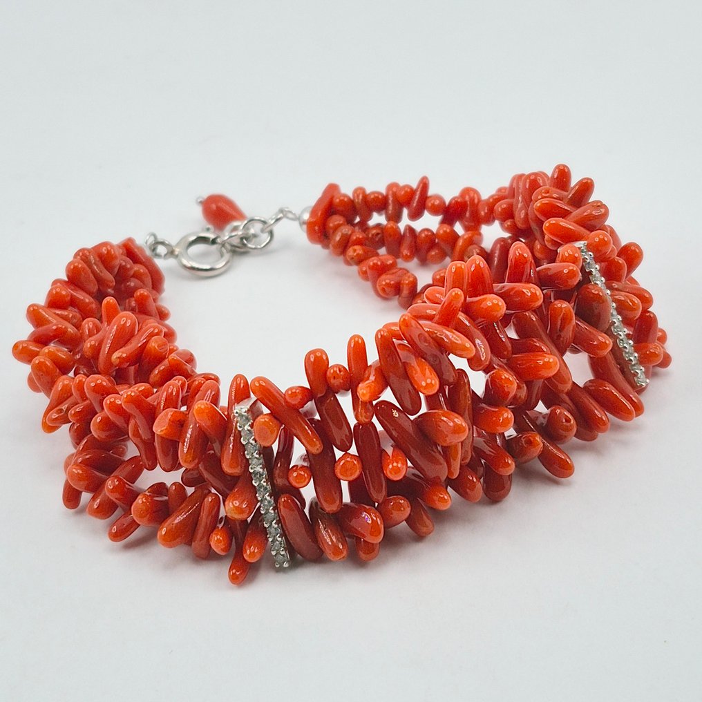 Corallo di sangue - Argento - Bracciale - CORALLO MEDITERRANEO #1.0