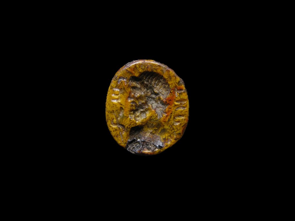 Roma Antiga Intaglio com busto de Asclépio #1.0