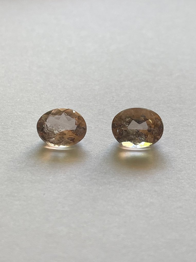 2 pcs Rózsaszín, Narancssárga Berill, Morganit - 7.34 ct - Instituto Gemólogico Español (IGE) #1.0