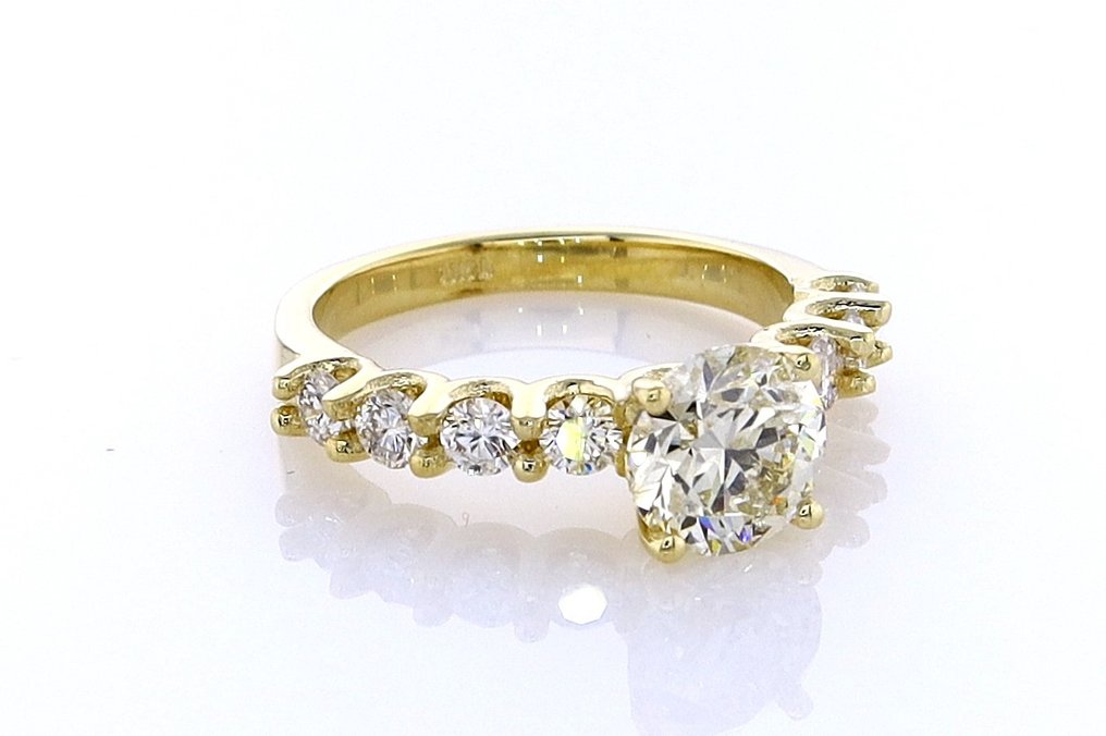 Δαχτυλίδι - 14 καράτια Κίτρινο χρυσό - 1.58ct. tw. Κίτρινο Διαμάντι (Φυσικού χρώματος) - Διαμάντι #1.0