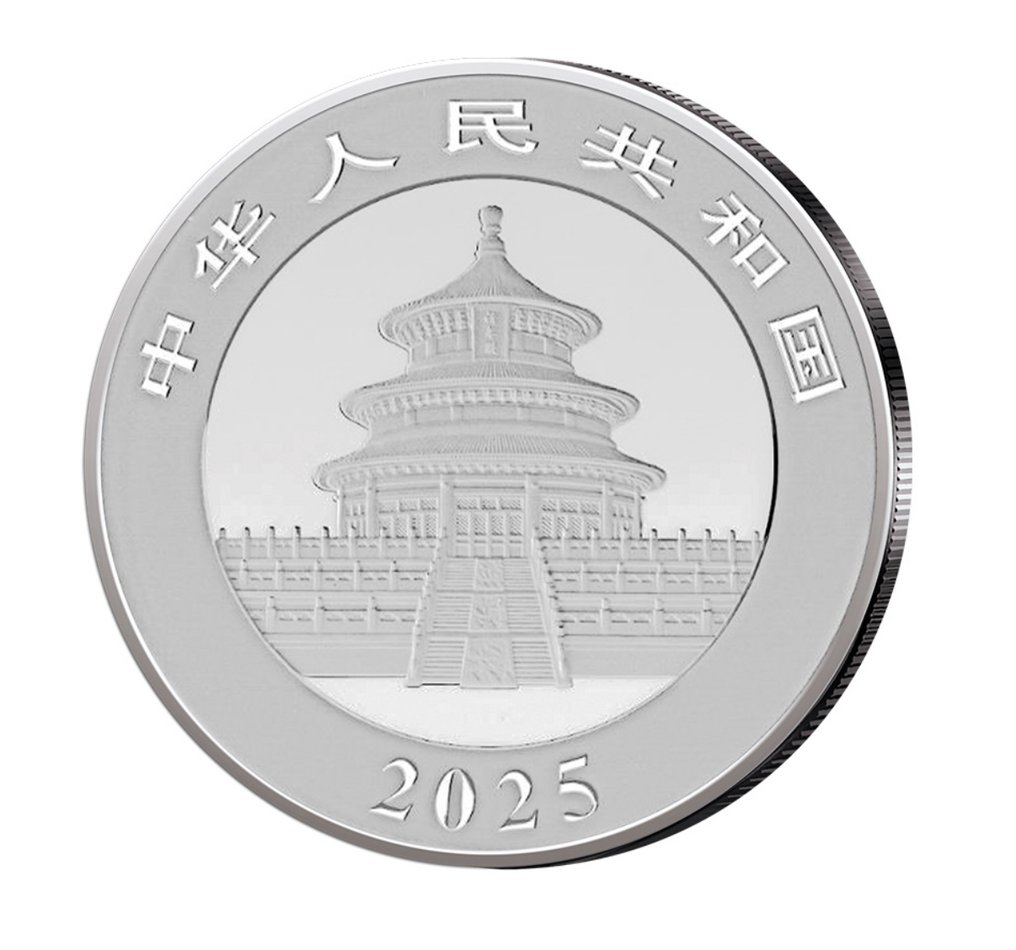 China. 10 Yuan 2025 Panda - Farbappliation, 30g (.999) (Zonder Minimumprijs) #1.0