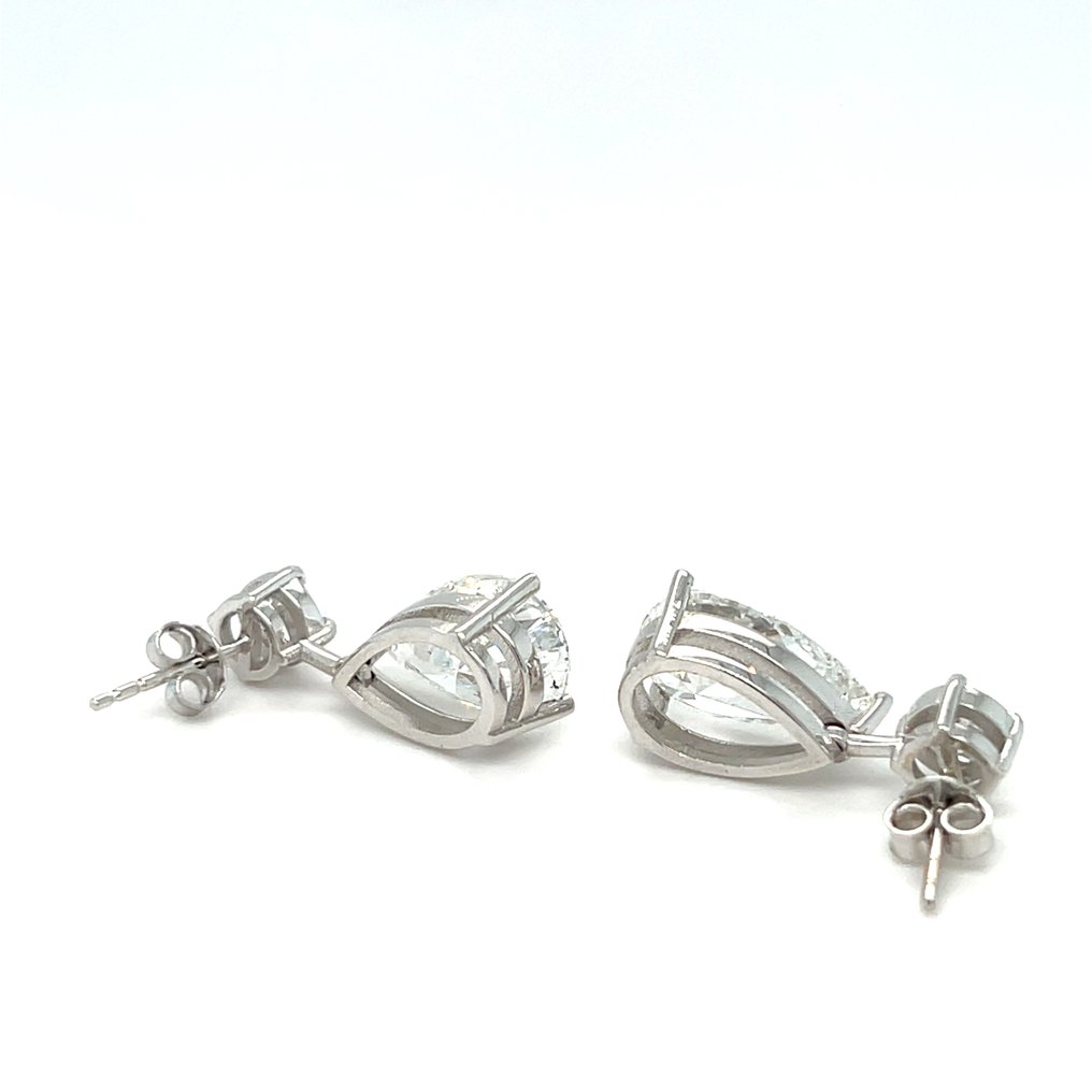 Σκουλαρίκια - 14 καράτια Λευκός χρυσός -  8.14ct. tw. Διαμάντι (Εργαστηριακής καλλιέργειας) - Διαμάντι #4.3