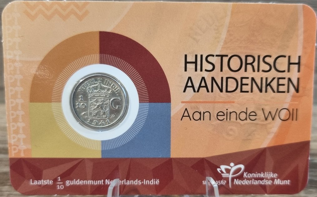 Netherlands. 2025 Coincard 1/10 Gulden, Ned. Indie jaar 1941P #1.0