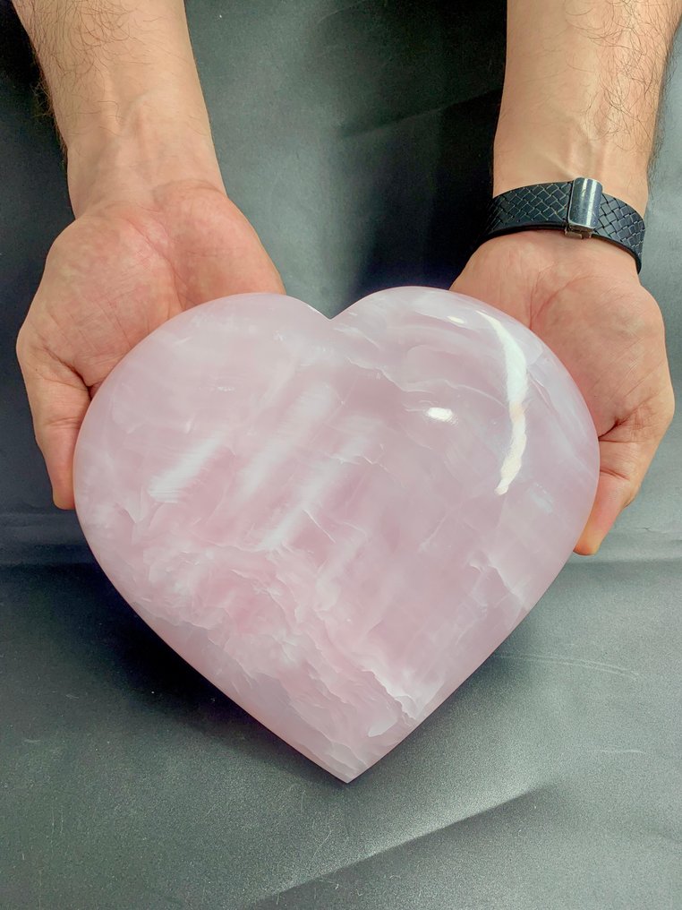 PINK MANGANO CALCITE BEAUTIFUL Heart - Height: 210 mm - Width: 200 mm- 2450 g - (1) #1.0