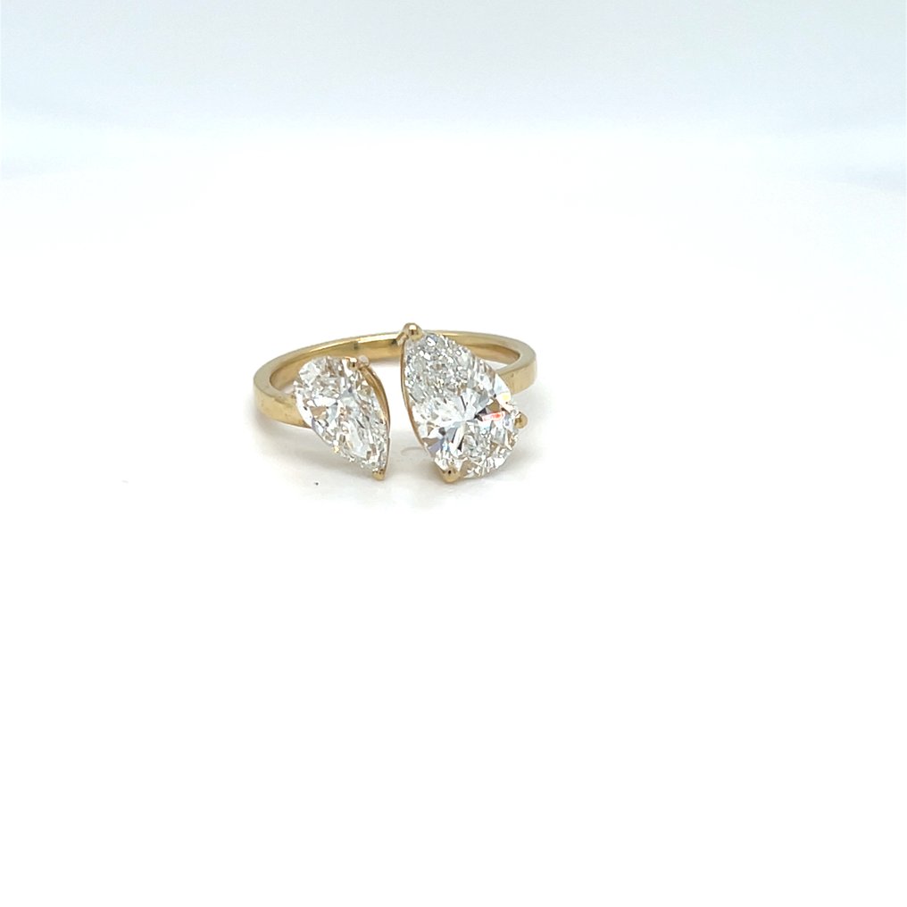 Ring - 14 karaat Geel goud - 3.04ct. tw. Diamant (Lab-grown) #3.2