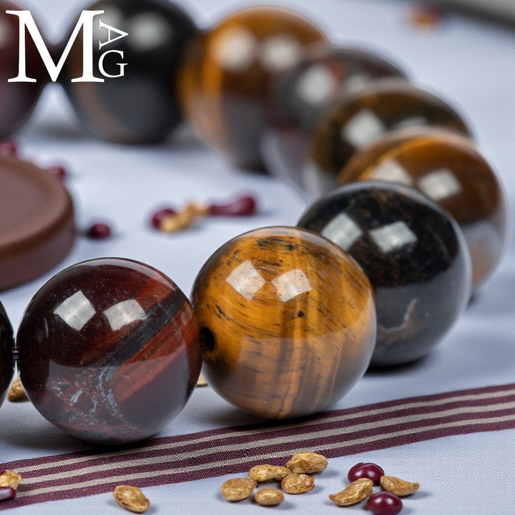 Yellow Tiger's Eye, Tiger Iron, and Hawk's Eye - Height: 200 mm - Width: 10 mm- 33 g #1.0