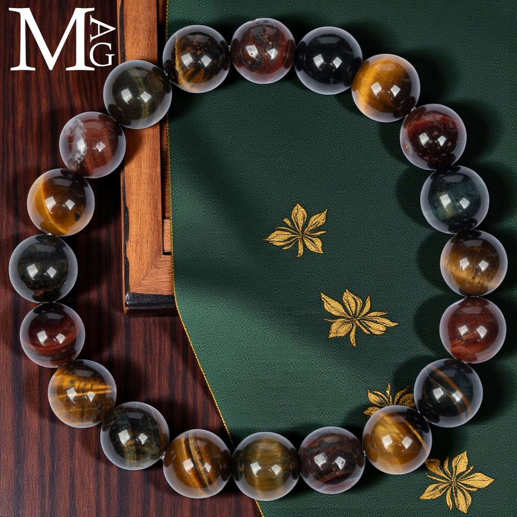 Yellow Tiger's Eye, Tiger Iron, and Hawk's Eye - Height: 200 mm - Width: 10 mm- 33 g #2.1