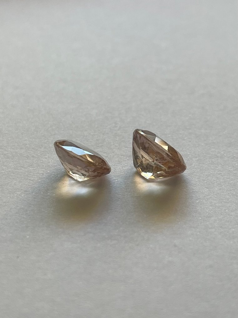 2 pcs Rózsaszín, Narancssárga Berill, Morganit - 7.34 ct - Instituto Gemólogico Español (IGE) #4.3