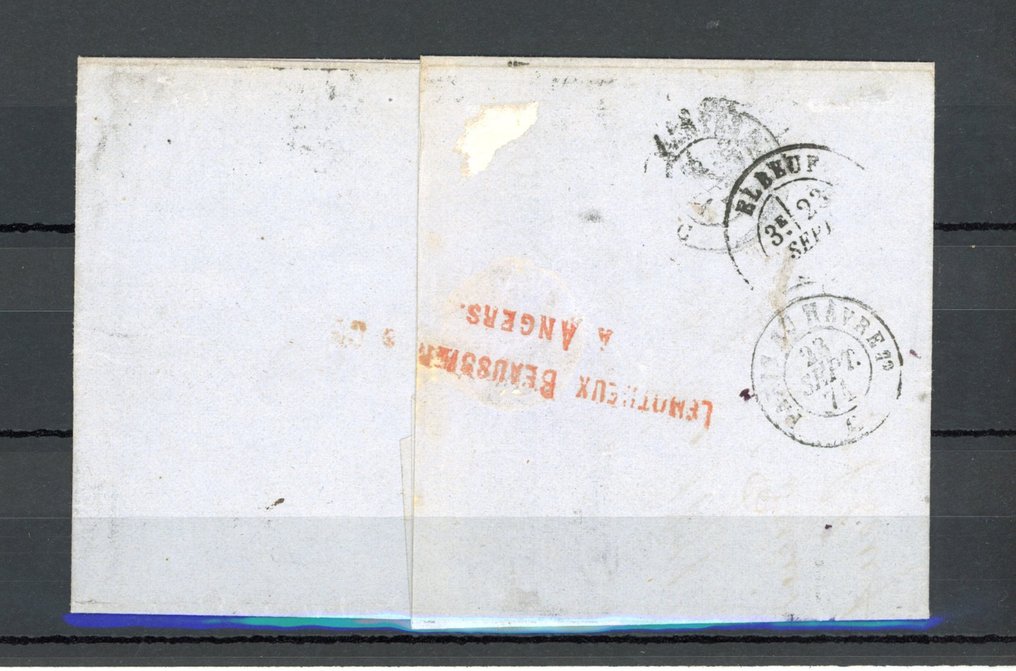 法国 1871 - 1871年9月壮观的多色邮资封 #1.0