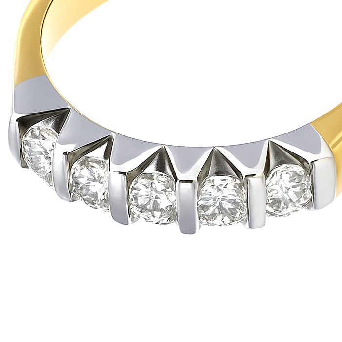 Δαχτυλίδι - 18 καράτια Λευκός χρυσός, Κίτρινο χρυσό - 0.35ct. tw. Διαμάντι (Φυσικό) #1.0