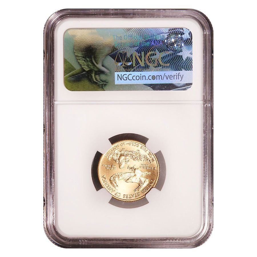 美国. 2017 1/4 oz $10 USD American Gold Eagle NGC MS-70 Saint-Gaudens Facsimile Signature #1.0