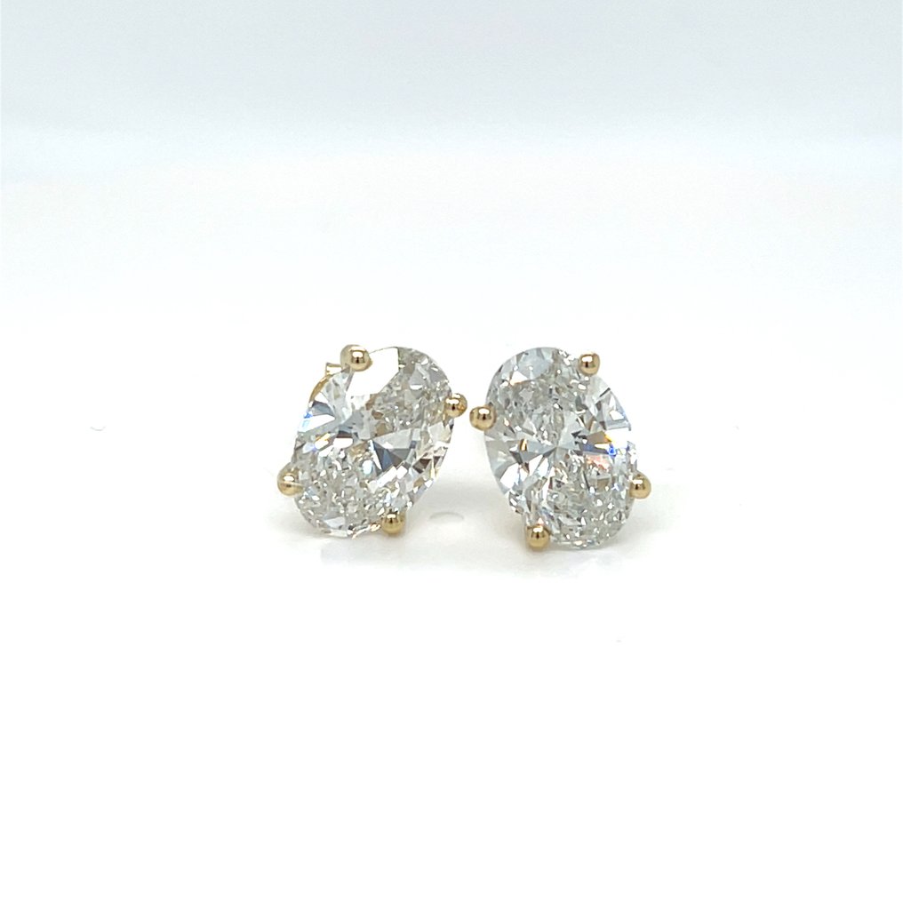 Σκουλαρίκια - 14 καράτια Κίτρινο χρυσό - 6.02ct. tw. Διαμάντι (Εργαστηριακής καλλιέργειας) #1.0