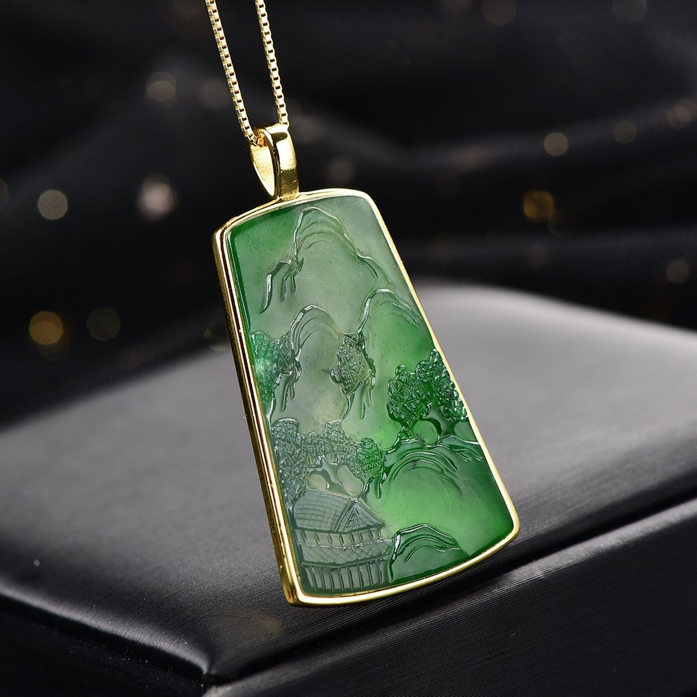 ALGT Πιστοποιημένο - Τεράστιο και Επιβλητικό Κρεμαστό από φυσική Jadeite Ένα βαθύ χρώμα γεννημένο από τα βάθη της γης.- 10.94 g #4.3