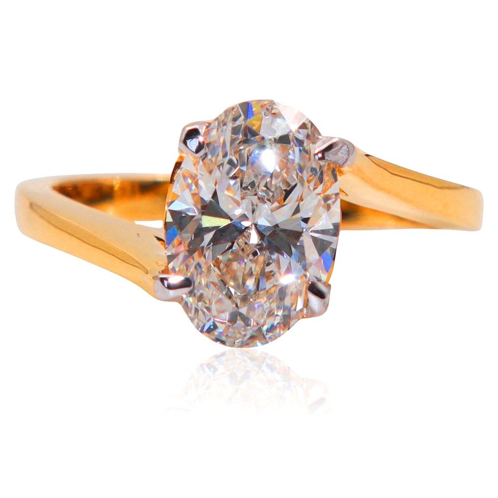 Sormus - 14 kt. Keltakulta - 2.02ct. tw. Timantti (Laboratoriossa kasvatettu) - VS1 kirkkaus F väri #4.3