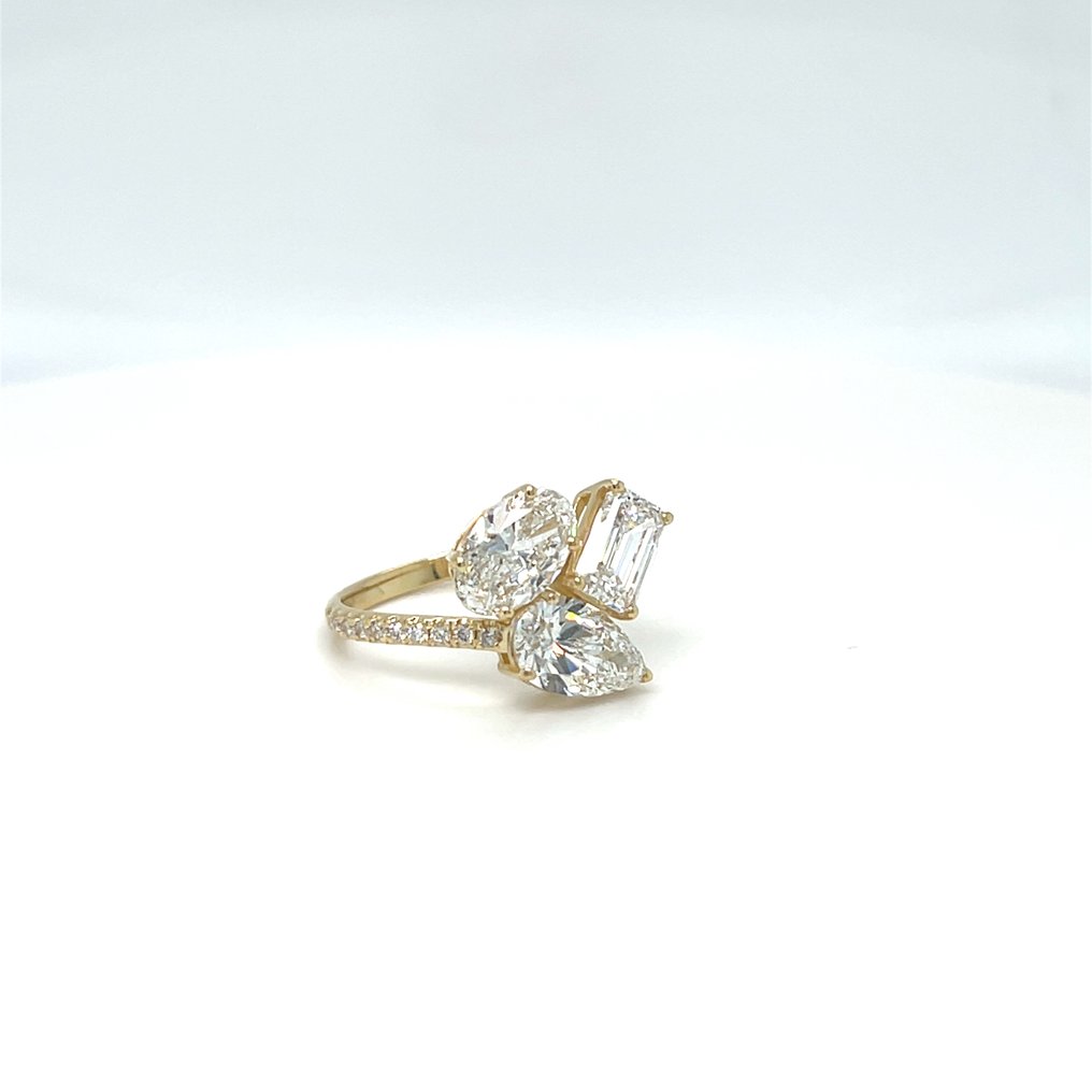 Nincs minimálár - Gyűrű - 14 kt. Sárga arany - 3.38ct. tw. Gyémánt (Laboratóriumban előállított) - Gyémánt #4.3