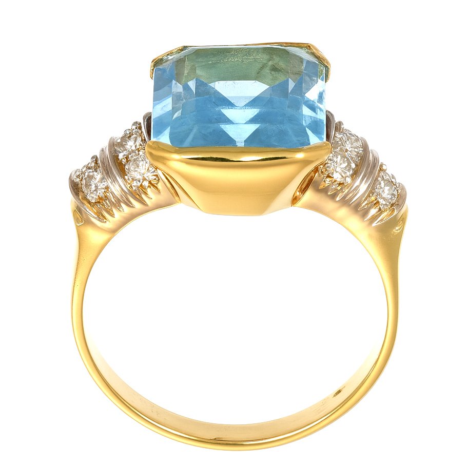 戒指 - 18K包金 黄金, 白金 - 0.20ct. tw. 钻石 (天然) - 黄宝石 #2.1