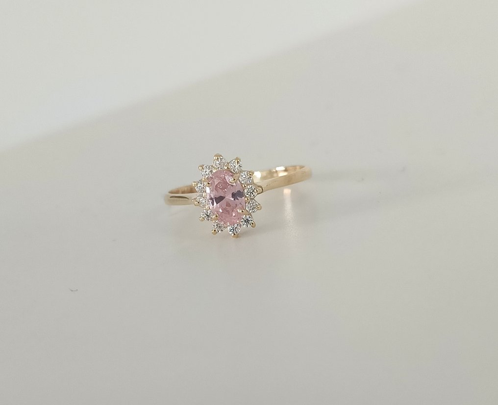 No Reserve Price - Ring Silver Diamond (Natural) - Tourmaline #1.0