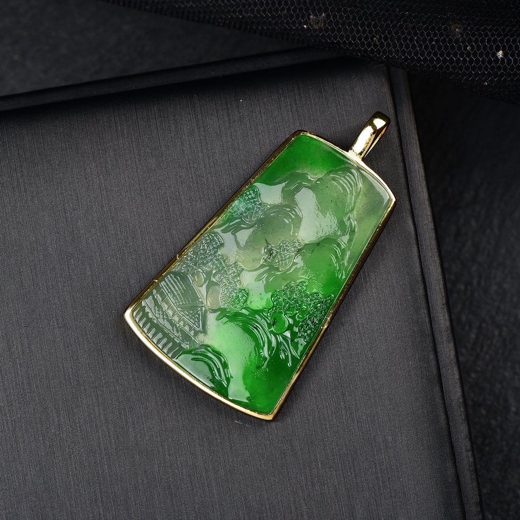 ALGT Πιστοποιημένο - Τεράστιο και Επιβλητικό Κρεμαστό από φυσική Jadeite Ένα βαθύ χρώμα γεννημένο από τα βάθη της γης.- 10.94 g #3.2