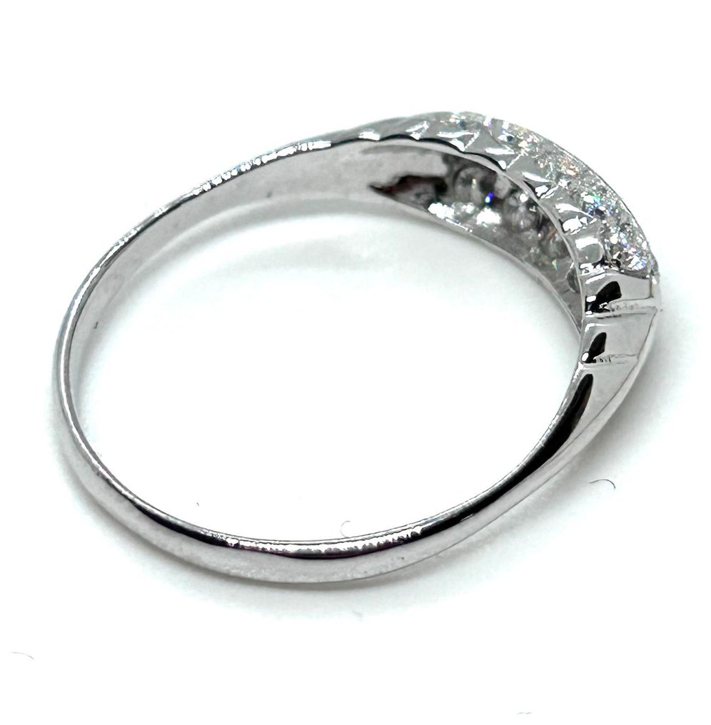 没有保留价 - 戒指 - 18K包金 白金 - 1.24ct. tw. 海蓝宝石 - 钻石 #1.0