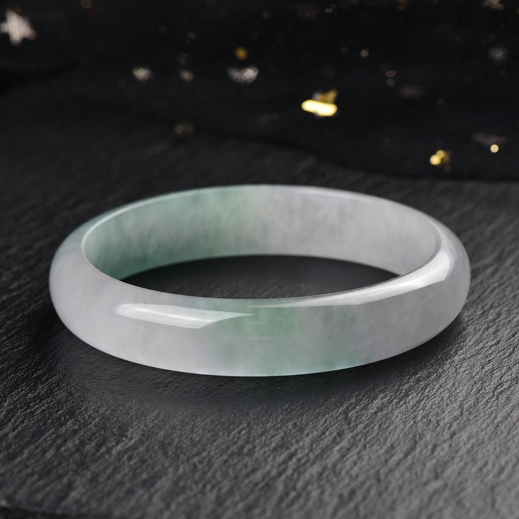 Χωρίς αποθεματικό - Πιστοποιημένο από ALGT - Μεγάλο φυσικό βραχιόλι από jadeite Ένα κόσμημα που γεννήθηκε από την υπομονή της γης.- 43.77 g #4.3