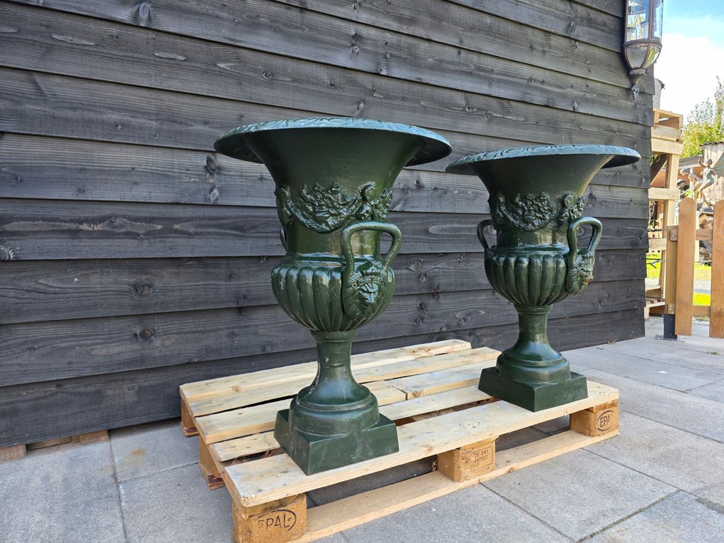 XL Lion Head - Iron - Vase (2) - Cast iron #3.2