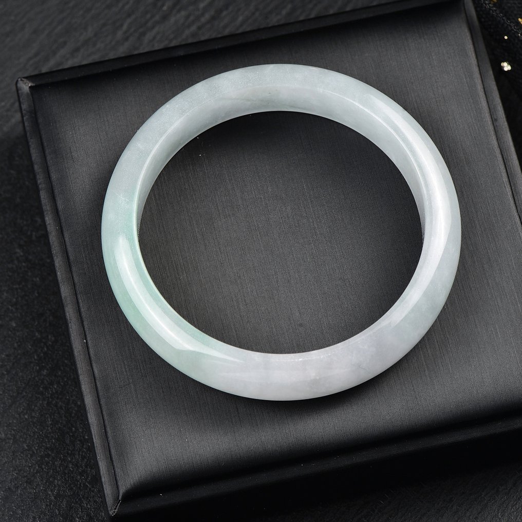 无底价 - ALGT 认证 - 大型天然翡翠手镯 地质奇观之珠- 51.5 g #3.2